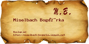 Miselbach Bogárka névjegykártya